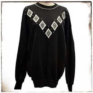 P.G.B. Sweater M Black Studded Vintage